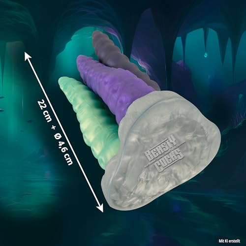 Dieu des plaisirs intenses avec le Triple Tentacle Godemichets 4,6 cm bleu