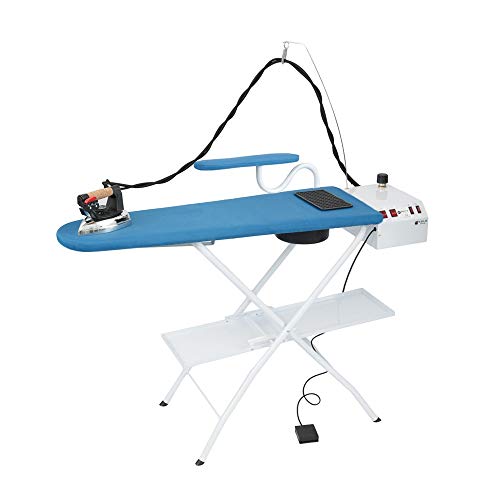 EOLO Table à Repasser AS08 Professionnelle Aspirante Planche Chauffée avec Régulation de Température Chaudière en Cuivre Fer à Repasser avec Pare-Vapeur...