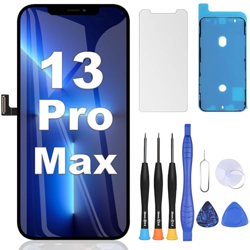 ZOETEC Screen Replacement for iPhone 13 Pro Max 6.7 inches LCD Retina Display 3D Touch Screen Digitizer Frame Assembly with Repair Tool Kits Waterproof Adhesive Tempered Glass