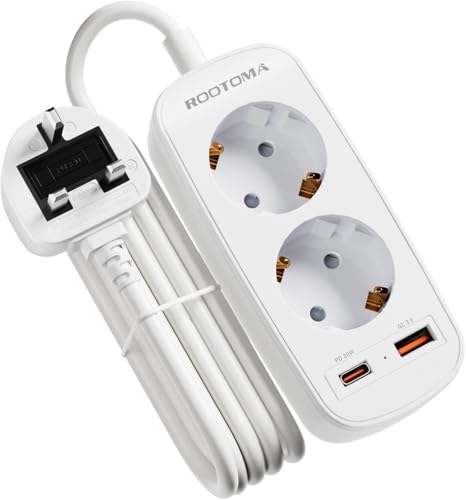 Adapter England Deutschland Stecker, Reiseadapter UK mit PD20W USB Schnellladung, 2-Fach Steckdosenadapter England Typ G 1,5 m Kabel UK Adapter für UK, London, Ireland, Zypern, Dubai, Singapur