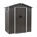 JY QAQA 5x3 FT Metal Outdoor Garden Storage Shed,Waterproof Metal Garden Sheds with Window and Lockable Double Door,Weather Resistant Steel Tool Storage House Shed for,Garden,Patio,Lawn