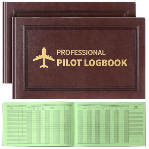 Carnet de bord pilote Gilprop lot de 2 en cuir marron 128 feuilles