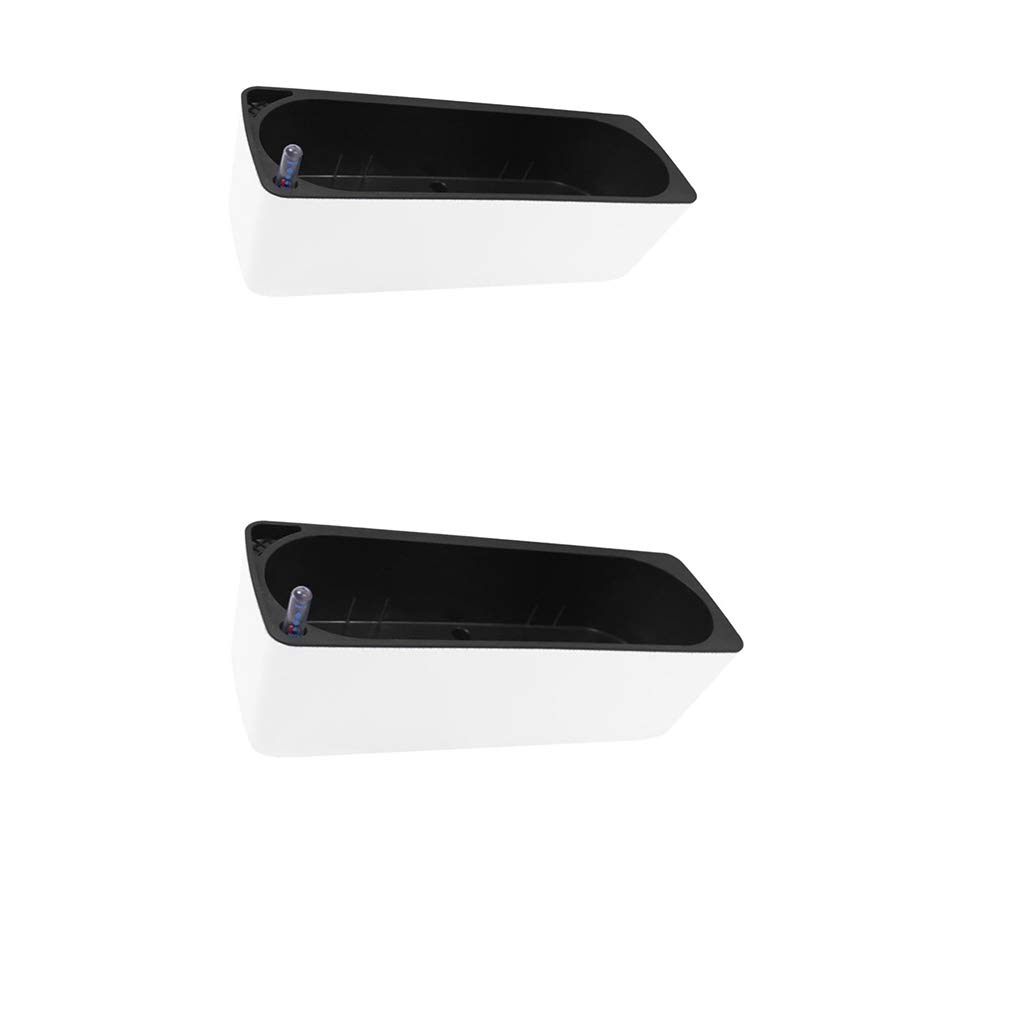 joyMerit 2-Pack Rectangular Self-watering Plastic Pot Planter for Plants Orchid Flowers, with Water Level Indicator - White