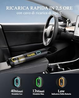 Fanttik Slim V8 Apex Aspirabriciole Senza Fili Per Auto,Alta Potenza di Aspirazione 19000Pa,Ricarica Rapida USB-C in 2,5 Ore,4 in 1 Aspirapolvere e Soffiatore d'aria e Pompa ad Aria e Pompa Sottovuoto