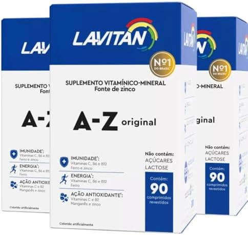 KIT Multivitamínico Lavitan AZ Original Com 90 Comprimidos (3)