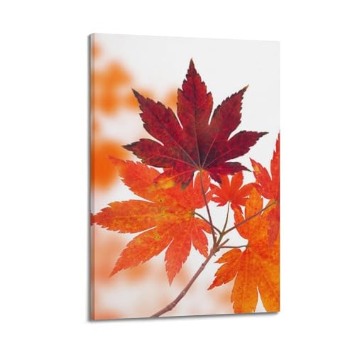 Poster érable d'automne tableau décoration murale salon peinture sur toile moderne 40x60
