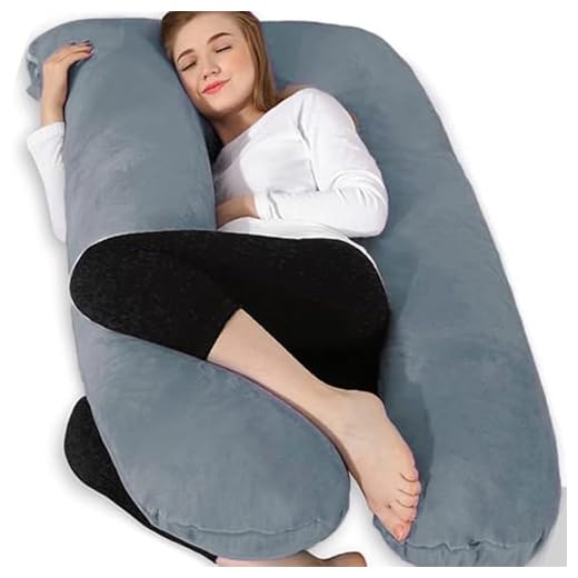 Chilling Home Schwangerschaftskissen, U Form Seitenschläferkissen mit Bezug U Kissen Stillkissen groß Lagerungskissen, Kissen für Frauen und Seitenschläfer(Schwarz Blau)