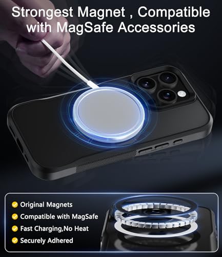Diverbox for iPhone 16 pro max Case,Compatible with MagSafe,Translucent Matte Shockproof Anti-Slip Anti-Fingerprint Pocket-Friendly Phone Case for iPhone 16 Pro Max (Black) - image 6