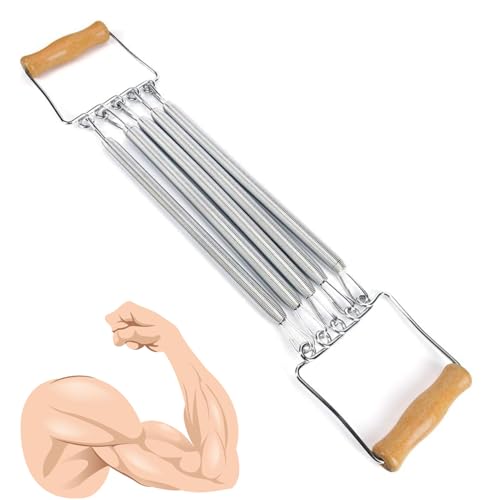 Extenseur De Poitrine, Manche en Bois Yoga Chest Expander Multifonction en Caoutchouc Amovible Ressort Chest Expander Équipement D'entraînement pour Exercice...