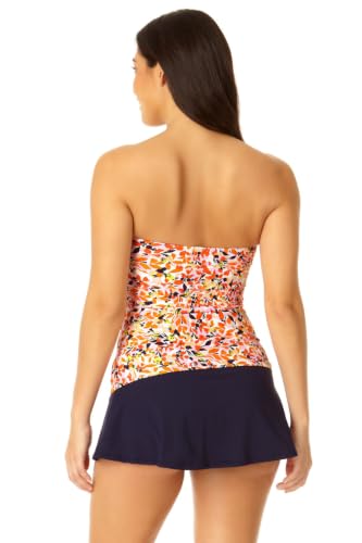 Image of Anne Cole womens Front-shirred Bandeau One-piece Swimsuit One Piece Swimsuit