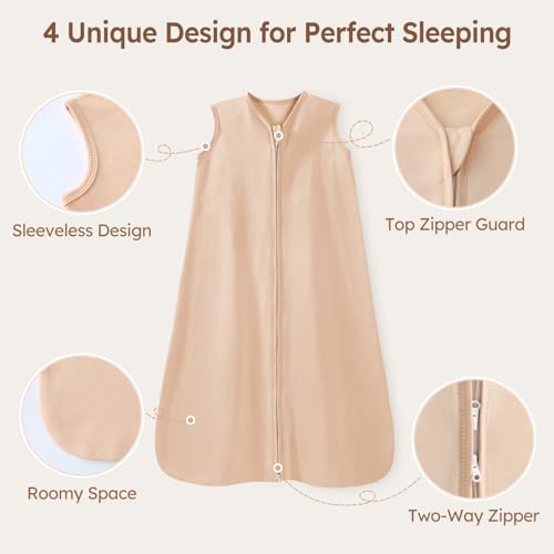 Image of Baby Sleep Sack 0-6 Months Summer Sleep Sack 3 Pack 100% Cotton Baby Sleep Bag Wearable Blanket for Newborn Infant Orange Flowers & Plaid