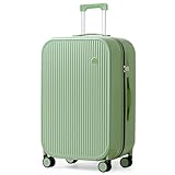 mixi 24 Inch Checked Luggage PC Hardshell Suitcases with Wheels for Travel Woman Men, Avocado Green