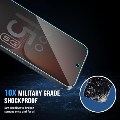 Image of FIRST MART Privacy Tempered Glass for iQOO 15 With Cable Guard & Installation Kit | Anti-Spy 9H Screen Protector, Edge-to-Edge, Case-Friendly | Black