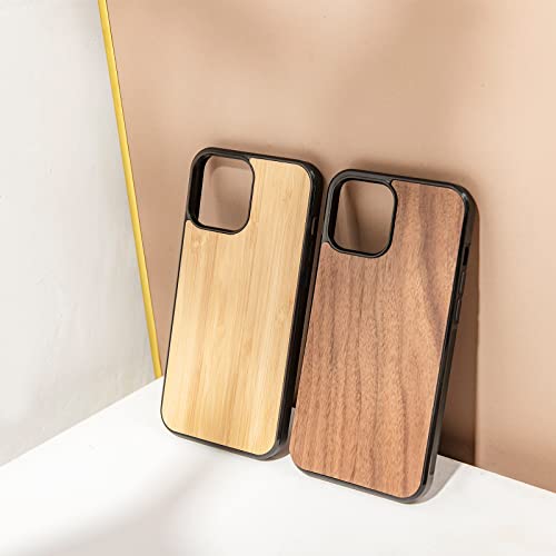 Iphone 13 Pro Wood Case. Natural Bamboo Wooden Protective Cover.compatible With Magsafe Magnetic And Wireless Charging. Unique Case For Iphone 13 Pro 6.1 Inch #TOP4