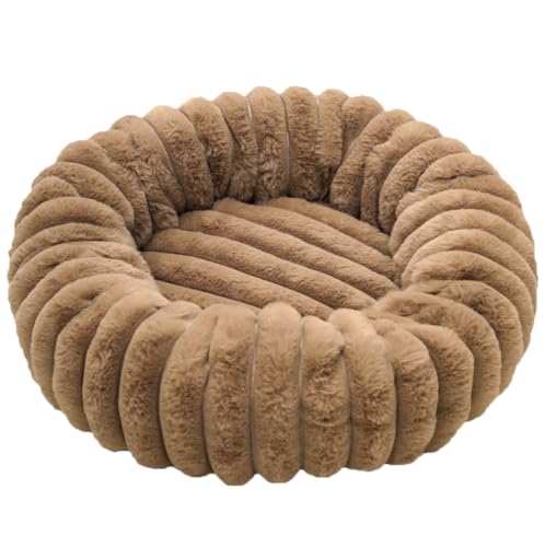 Panier Chien Donut, Panier Chat, Lit Ronde en Forme de Beignet, Canapé, Coussin, Lits pour Animaux Lavable, Chien Orthopedique, Base antidérapante, Tissu Peluche Doux...