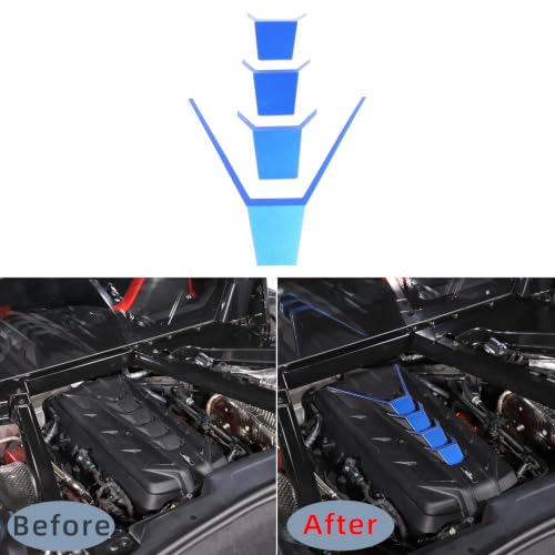 Image of CHEAYAR Engine Shroud Cover Panel Trims Compatible with Chevrolet Corvette C8 2020-2023, Aluminum Alloy Engine Bay Panel Cover, C8 Accessories (Blue)