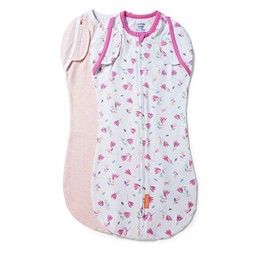 SwaddleMe Arms Free Convertible Pod â€“ Size Large, 3-6 Months, 2-Pack (Tumbling TulipsÂ )