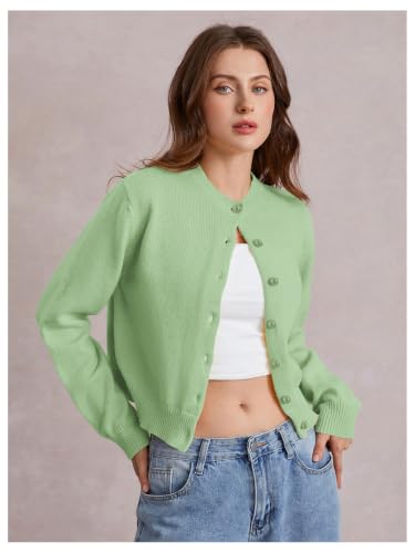 Image of SOLY HUX Women's Button Down Cropped Lightweight Cardigan Sweater | Cute Fall Fashion, 2026