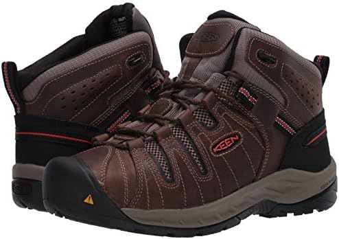 KEEN Utility Men's Flint 2 Mid Soft Toe Non Slip Work Shoe, Cascade Brown/Burnt Ochre, 12 Medium US | Image 6