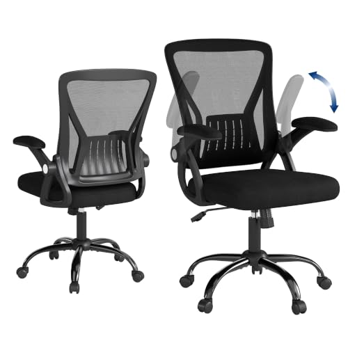 Flysky Silla de Oficina Juego de 1 ergonómica, reposabrazos, Malla, Negro