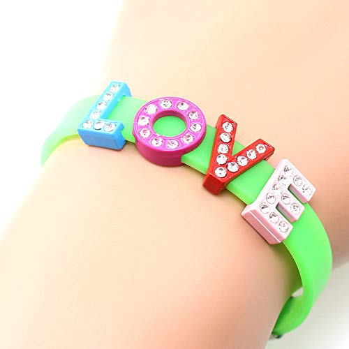 52Pcs A-Z Mixed Colors Full Rhinestones 8Mm Slide Alphabet Letters For 8Mm Slide Wristbands/Bracelets,Jewelry Making Charms #TOP2