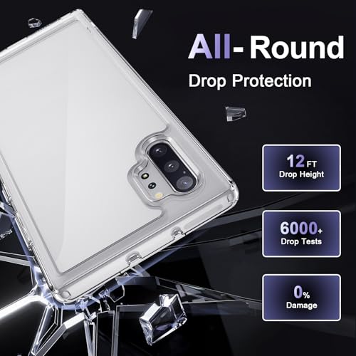 Image of Case for Samsung Galaxy Note 10 Plus, Military Grade Drop Protection Phone Case, Yellowing Resistant, Anti-Scratch Hard PC Back, Shockproof Hard Ultra-Thin Protective Cover, Clear