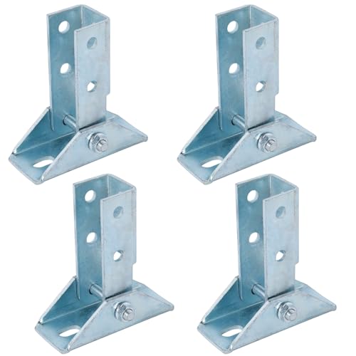 Best Solar Panel Mounting Brackets 6 MYZHRE 4 Pcs Adjustable Brace Fitting, Solar Panel Bracket Base, 8 Hole Wing, 180 Degree Turn Joint Connector, Fits 1/2