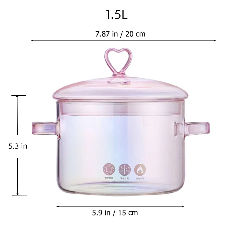 Cottura Lenta Vetro Resistente Pentola In Vetro Borosilicato 3 Litri Per Cottura A Fuoco Lento - Trasparente, Con Manici Integrati E Coperchio Pentola Di Vetro Per Fuoco Gas