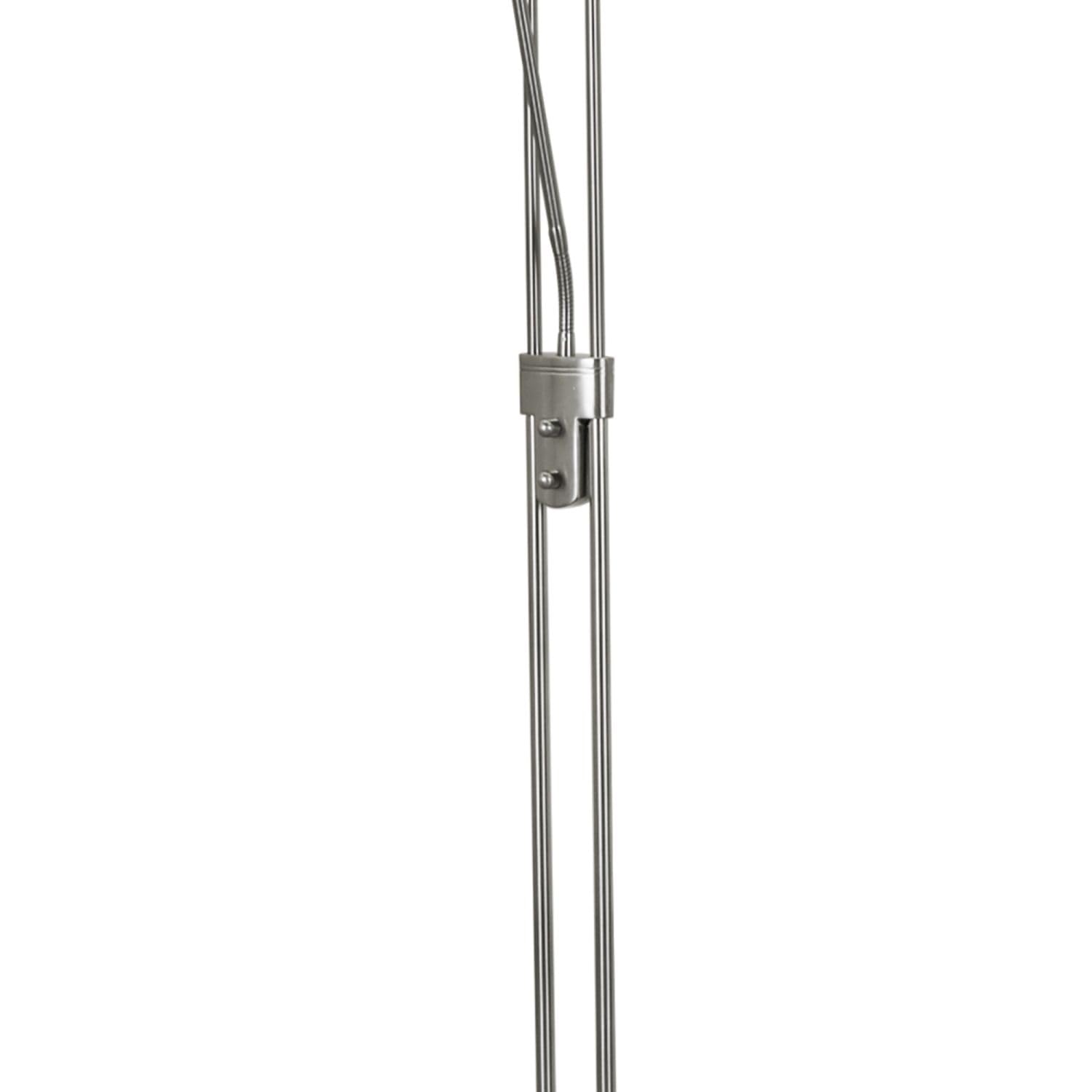 Licht-Erlebnisse LED Deckenfluter mit Leselampe dimmbar 180 cm in Silber satiniert Modern 3000 K 1887 lm warmweiß Stehlampe Wohnzimmer Sehleuchte
