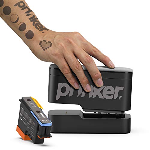 PRINKER. COLOR YOUR WAY Obudowa do tatuażu tymczasowego do natychmiastowego tymczasowego tatuażu z kosmetykami premium Black Ink – kompatybilna z urządzeniami z systemem iOS i Android (czarna)