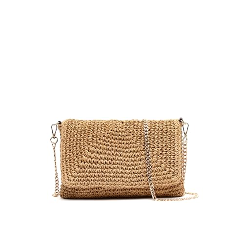 MISAKO Selia bolso bandolera pequeño efecto rafia ED. Mujer - Selia Natural 17 X 26 X 8 cm MISAKO Selia bolso bandolera pequeño efecto rafia ED. Mujer - Selia Natural 17 X 26 X 8 cm