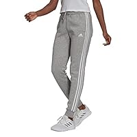 adidas Sportswear Essentials Fleece 3-Stripes Women's Jogger Pant, Medium Grey Heather/White, Small