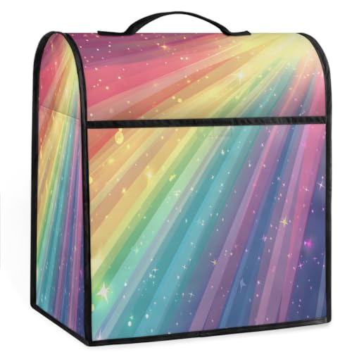 Coffee Maker Cover Star Colorful Stripes Kitchen Appliance Covers Small Appliance Covers Blender Cover Juicer Cover Dust Covers for Kitchen Appliances with Top Handle and Pockets,Washable,B508