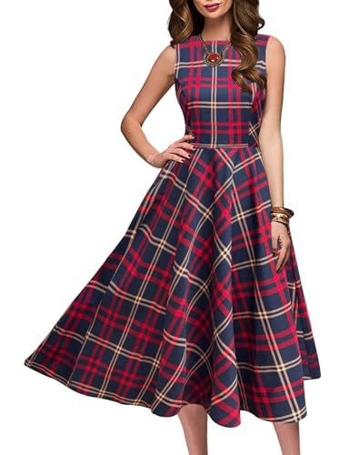 Image of Simple Flavor Women's Vintage Dress Sleeveless O-Neck Party Cocktail Dress