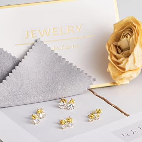 Gold Stud Earrings Set Diamond Stud Earrings Gold Small Stud Earrings Pack for Women Men