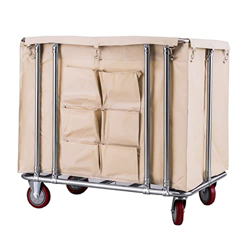 Carrito de lavandería con ruedas ideal para organizar la ropa en hoteles y hogares