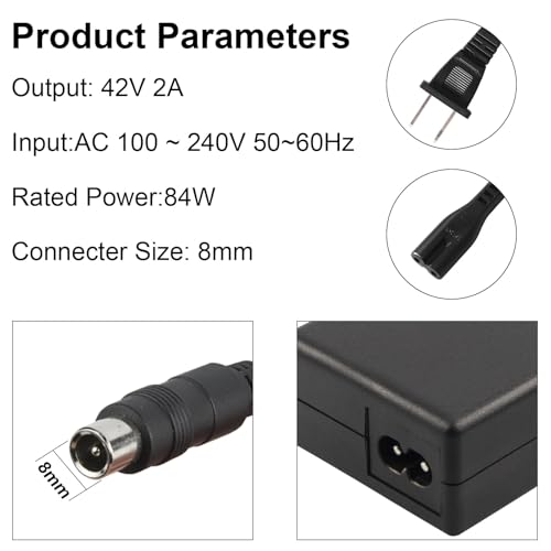 42V 2A Charger for Segway Ninebot Scooter Compatible with Aovo pro/Aovopro, Bird, Volpam, Lime, Lime-S, Skip, Spin, Xiaomi M365, Ninebot G30LP E22 E25 E45 ES1 ES2 ES4 ES1L AirT15 36V Li-ion Battery - Thumbnail 3