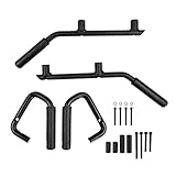 AUXMART Grab Handles Kit Front & Rear Grab Bars for Jeep Wrangler JK 2DR/4DR 2007-2017 Solid Steel (Black)