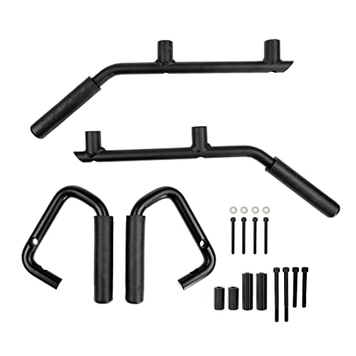 AUXMART Grab Handles Kit Front & Rear Grab Bars for Jeep Wrangler JK 2DR/4DR 2007 2008 2009 2010 2011 2012 2013 2014 2015 2016 2017 Solid Steel (Black)