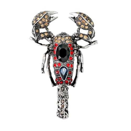 Tofficu Broche Vintage de Aleación Forma de Escorpión y Gemas para Mujer, Elegante Accesorio Negro para Decorar Ropa en Fiestas y Actuaciones