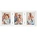 Frametory, 3 Picture Frames 5x7 Trifold Photo Frames Collage - Real Glass - Triple Folding (White, 1 Pack)