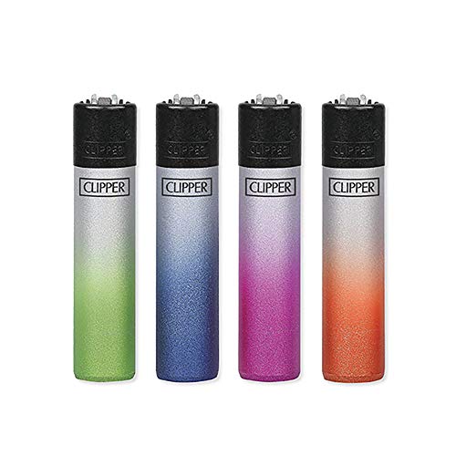 4 Clipper Metallic Gradient Lighters Reusable Refillable Reflintable