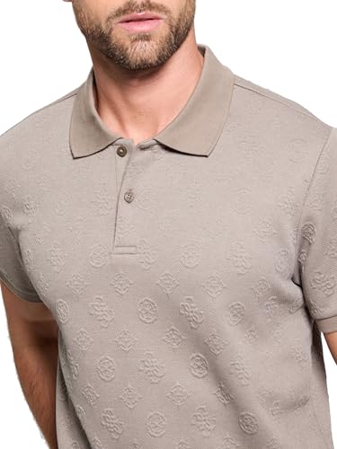 GUESS Men's Short Sleeve Peony Jacquard Polo2