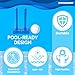 SWIMLINE ORIGINAL Pool Volleyball Net Games Set With Ball Adjustable Up To 20 Feet Wide | For Kids & Adults | 2 Blue Water-Fill Bases | Easy Assembly Compatible W/ Outdoor & Indoor Inground Pools