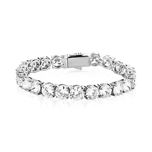 10MM Cubic Zirconia Tennis Bracelet 14K Gold Plated 5A+ Cubic Zirconia Iced Out Tennis Bracelet Spring buckle Bracelet For Men And Women