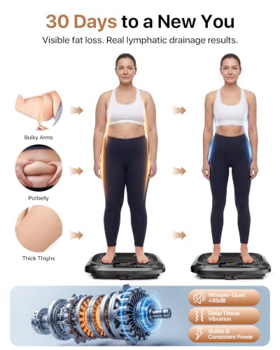 Image of ALSO GO Vibration Plate Exercise Machine, 200 Speeds & 10 Models, 500LB Capacity, LED Display, Bluetooth Audio, Large Shake Plate with Loop Bands for Full Body Fitness, Lymphatic Drainage, Pain Relief