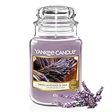 Yankee Candle Duftkerze im Glas (groß), Dried Lavender und Oak, Kerze mit langer Brenndauer bis zu 150 Stunden, optimale Geschenke für Frauen