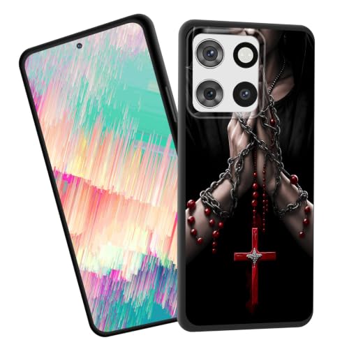 EFGWSDER for Moto Edge 2026 Case,Slim Shockproof TPU Soft Rubber Silicone Cover Phone Case for Motorola Moto Edge 2026,Hands Praying Holding Cross