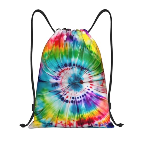 Tie Dye Hippies print Drawstring String Backpack Cinch Sack Sport Gym Bags for Yoga Traveling Outdoor Sports