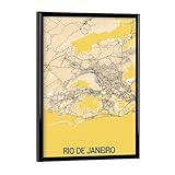 artboxONE Poster mit schwarzem Rahmen 18x13 cm Städte/Rio 